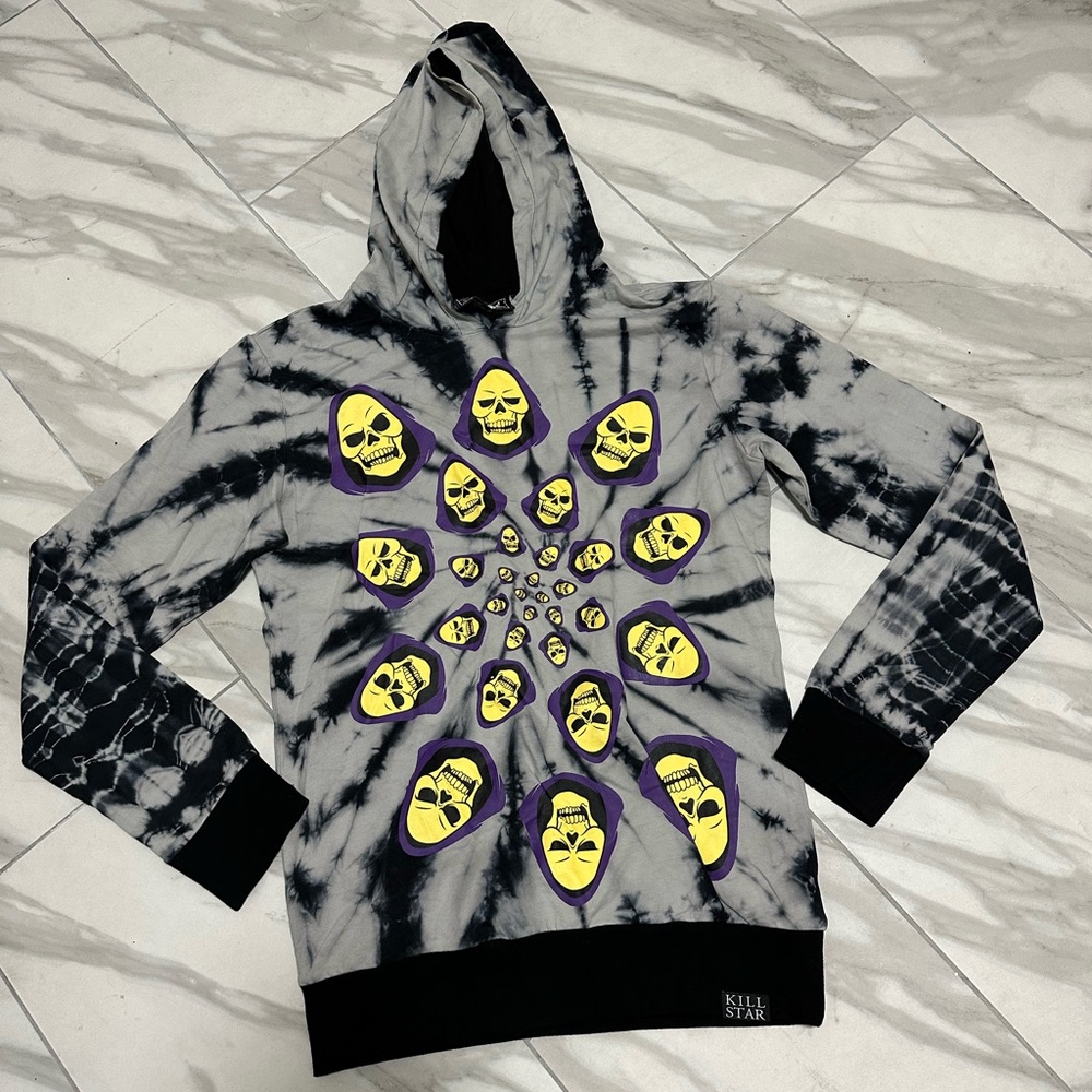 Killstar Masters of the universe skeletor skull reaper tye dye hoodie NEW no tag - Picture 3 of 9